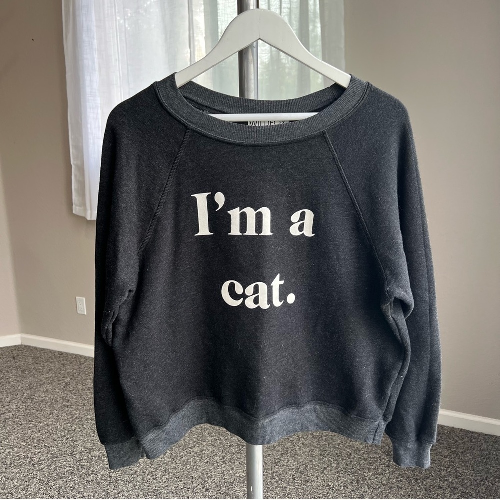 Wildfox Black 'I'm a Cat' Sweatshirt
